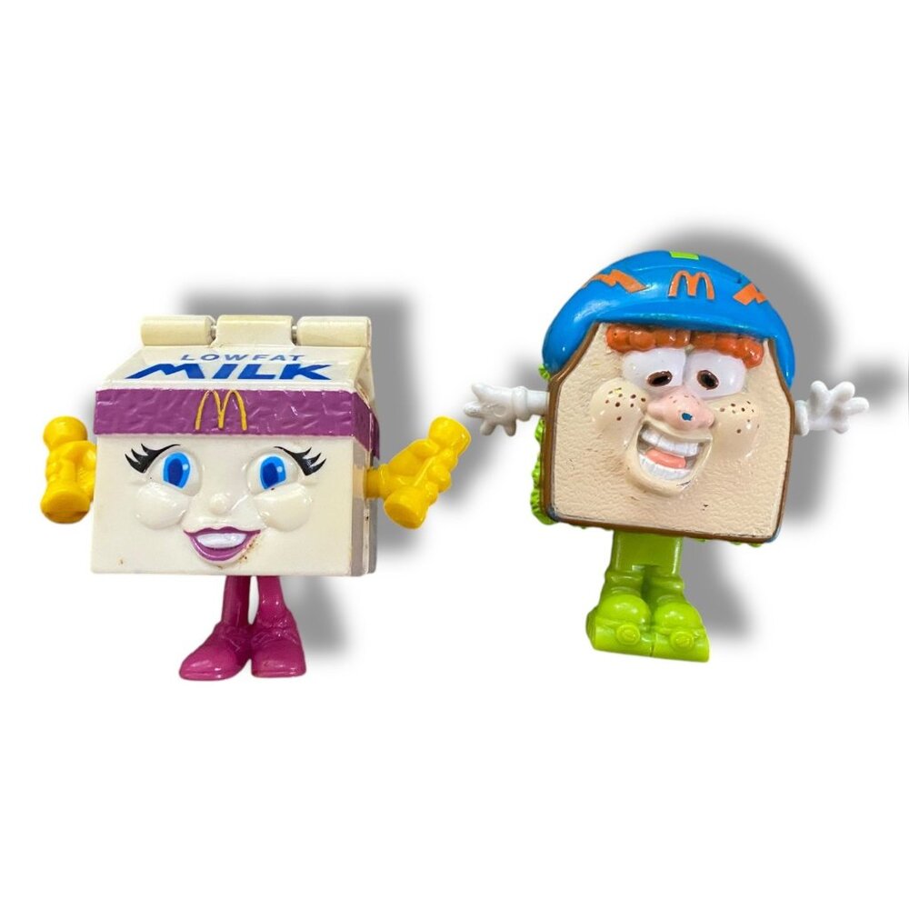 Vintage McDonalds 1993 Changeables Milk & Sandwich Transformers Happy Meal Toys